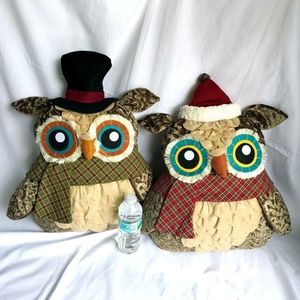 Giant large size Christmas Owls one Pair